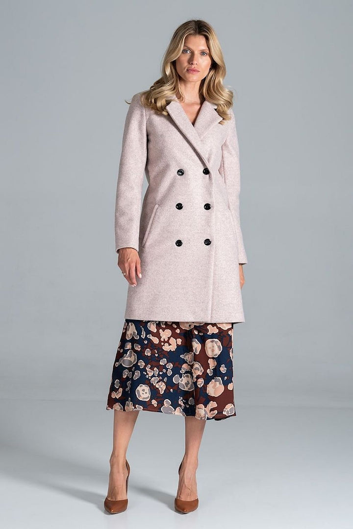 Knee-length Coat With A Jacket Collar, 6-Button Closure Figl